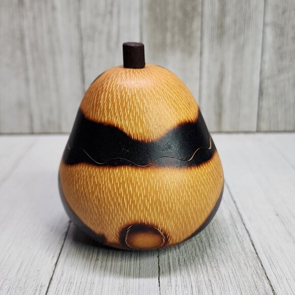 Vintage Panda Bear Gourd Shaker Trinket Coin Holder Hand Carved/Painted 4'' Tall - Picture 5 of 11